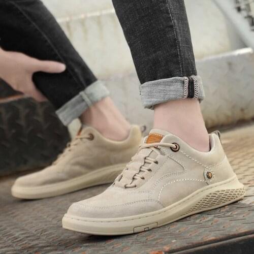 NEW Men Shoes fashion Genuine Leather Loafers Breathable 2020 Autumn lace up comfortable Casual Shoes Outdoor Men Sneakers shoes