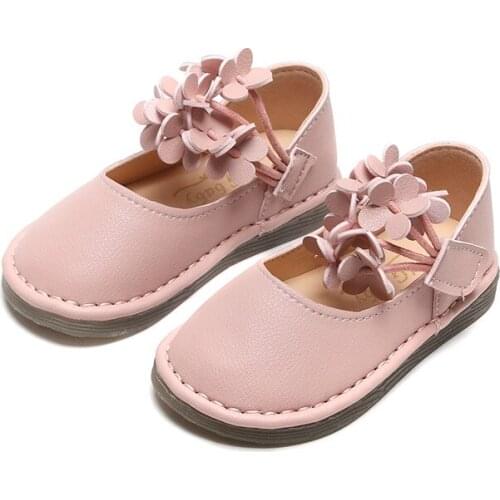 Princess Shoes for Girls Children Leather Flats Classic Floral Kids Casual Flats 2021 Spring Autumn Dress Shoes for Wedding Soft