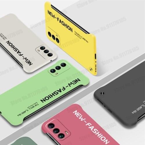 Candy Color Ultra Thin Frameless Phone Case For Meizu 18 Pro Letter Print Shockproof Cover For Meizu 18 Hard PC Protective Cover