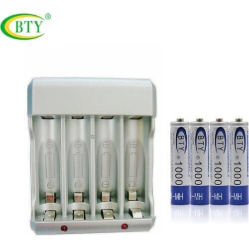 BTY-825 EU Charger Ni-MH Ni-Cd AA AAA Battery Charger With BTY 4/8/12PCS AAA 1.2V 1000mAh AAA Ni-MH Rechargeable Battery