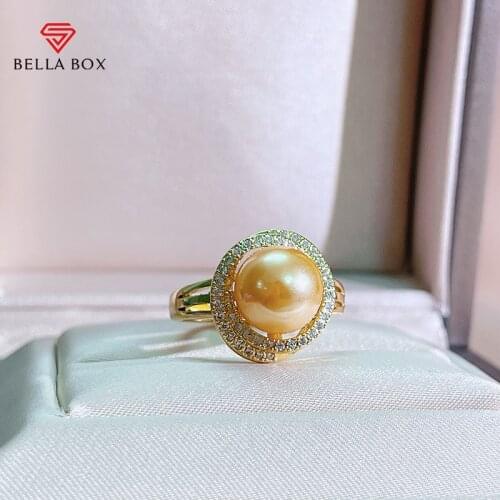 BELLA BOX Classic 925 Sterling Silver Women Ring Open Size Freshwater Gemstones Silver Fine Jewelry Wedding Engagement Gift