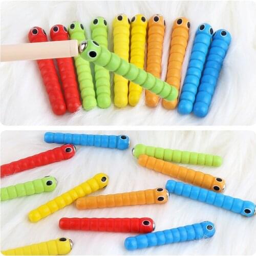 1 Wand 5 Worms for Catch Worm Game Strawberry Grasping Baby Wooden Toys Accessories Montessori Educational Toys For Children