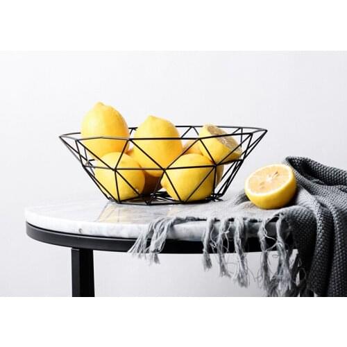 1Pc Kitchen Basket Container Bowl Metal Wire Basket Kitchen Drain Rack Fruit Vegetable Storage Holder Snack Tray Storage Bowl