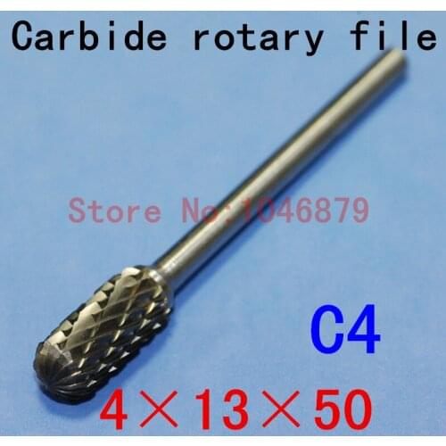 10 / box. Head: 4mm. Shank Diameter: 3mm. Carbide burrs, Carbide, Carbide rotary burrs, deburring tools. C4 * 13 * 50