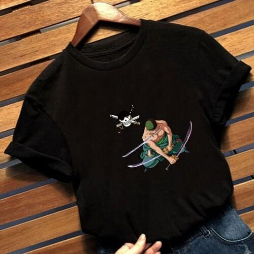 2021 Anime One Piece Harajuku Roronoa Zoro Summer Short-sleeve Male T-shirt