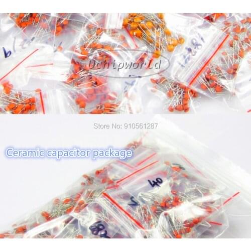 2500PCS (50kinds*50pcs) Ceramic capacitor package component package 1PF 104 50V 8/10/33/47/PF 82PF 103 221 471 333 2.2/10/4.7NF
