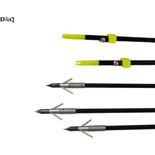 6pcs 33 inch Professional Bow Slingshot Shooting Fishing Arrows with 8.3mm Fiberglass Shaft for Compound Recurve Bow Sport Games