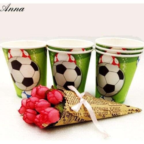 6pcs/lot Football Party Supplie Paper Cup Birthday Decoration Baby Shower Theme Boys Party Supplies Birthday Decoration