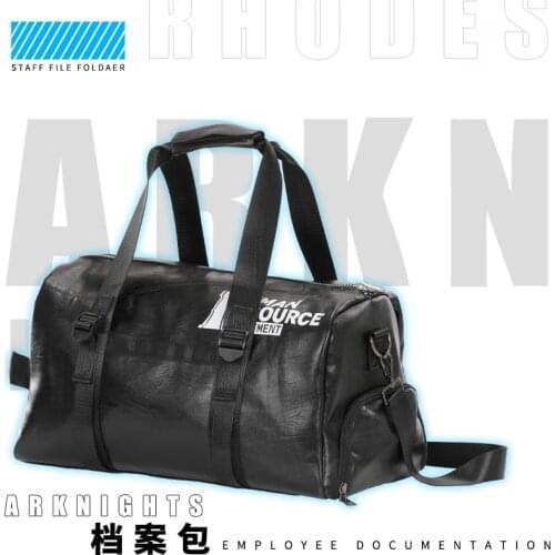 Aniem Game Arknights Cosplay Archives backpack Shoulder Bags Portable Messenger Bag Leather-like High capacity Black Travel Bag