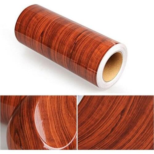 1M Car Sticker DIY Film High Glossy Sheet Vinyl Waterproof Wood Grain Decal
