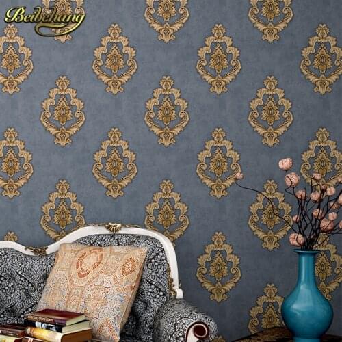 Beibehang Dimensional sculpture wallpaper Retro European AB bedroom living room TV background wallpaper pvc deep embossed