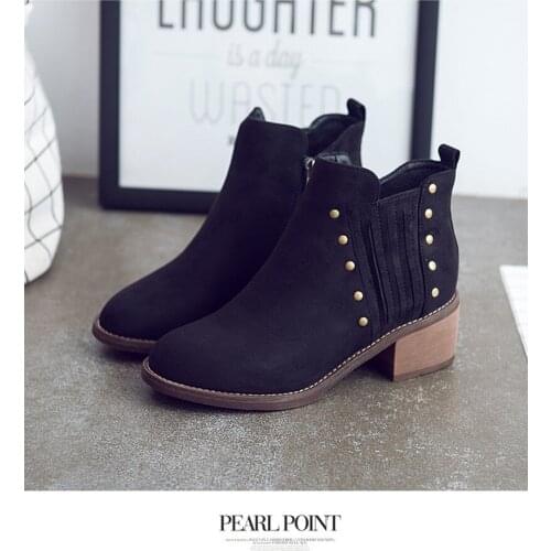 Ankle Boots Suede Leather For Women Lace Up Platform Boots Women Boots Street Style Shoes