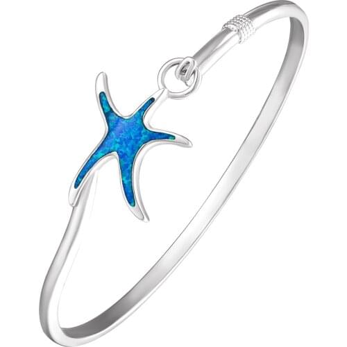 AAA Blue Opal Starfish Shape Fashion Bracelet For Women And MAN Jewelry Gift For Lover Friend