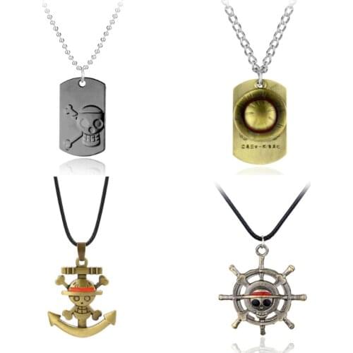 ONE PIECE One Piece Ship Rudder Logo Metal Men and Women Crazy Trend Necklace Popular Anime Peripheral Jewelry Decoration