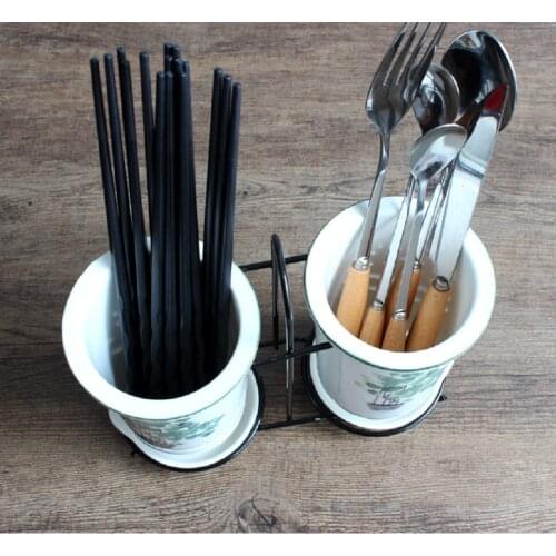 Ceramic drain chopstick tube plant household plant series kitchen combination storage rack