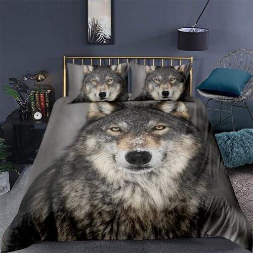 Duvet Cover Sets 3D Animal Bedding Set Quilt Comforther Covers Bed linens King Queen Full Double Size Wolf Custom Bedding sets