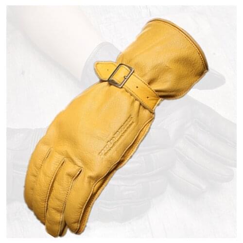 UGLYBROS-301Genuine Leather Gloves Winter Warm MotorcycleG gloves moto gloves Retro Motorbike gloves 2 colors guantes moto