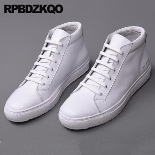 Spring Skate Men Shoes Casual Fashion Sneakers High Quality 2021 Luxury Trainers Top Flats Real Leather White Genuine Hip Hop