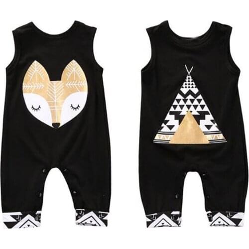 Summer New Fashion Newborn Baby Boys Girls Clothing Cartoon Fox Vest Romper Jumpsuit Summer Outfits Children clothes