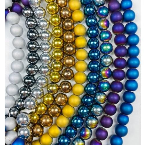 New Smooth Round Glass Beads for Jewelry Making Diy Beads Accessories Purple Beads