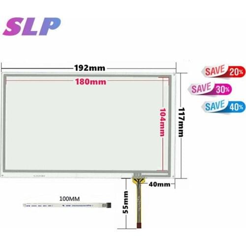 New 8''inch 4 wire Resistive Touch Screen Panel For Car navigation HSD080IDW1-C00 AT080TN03 Touch Panel 192mm*117mm Touch Glass