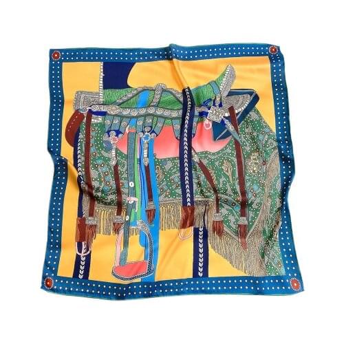 90*90cm Retro New Style Twill Weave Silk Large Square Scarf Women Fashion Shawl Dual-Purpose Silk Scarf Decorative Neckerchief