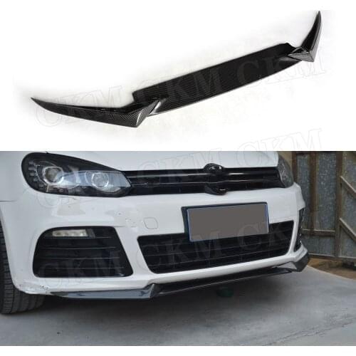 Carbon Fiber Front Lip Chin Trim Spoiler For Volkswagen VW Golf 6 VII MK6 R20 2010-2013 FRP Bumper Guard Car Styling