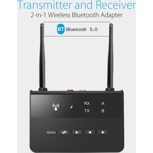 80M Long Range Bluetooth 5.0 Transmitter Receiver 2 in 1 Music Audio Adapter RCA AUX 3.5mm for Household Computer Accessories
