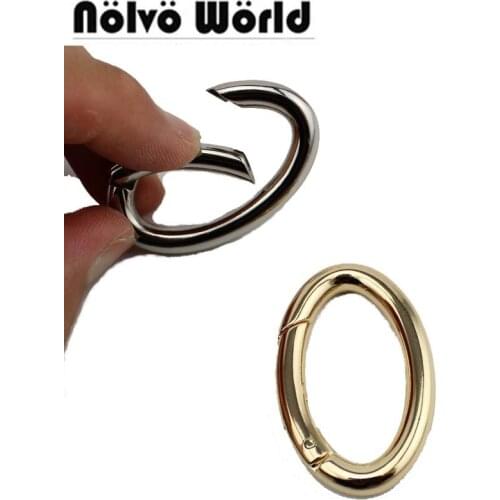 30pcs 4 colors Inside 38mm Gunmetal Nickel Snap Spring Ring oval spring gate ring for sewing