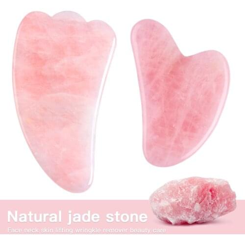 Natural Rose Jade Gua Sha Scraper Board Muscle Relaxation Massage for Face Neck Skin Lift Sliming Beauty Eye Neck Care Tools