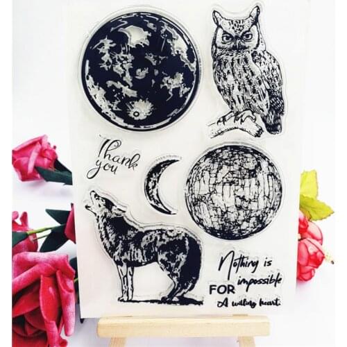 1 Set Owl Wolf Silicone Clear Seal Stamp DIY Scrapbooking Embossing Photo Album Decorative Paper Card Craft