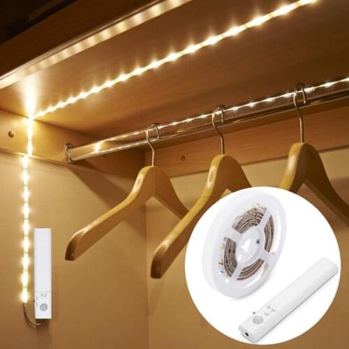 LED Under Cabinet light Dimmable Waterproof LED Strip Lamp with Wireless PIR Motion Sensor kitchen Stairs Wardrobe Bedside Light
