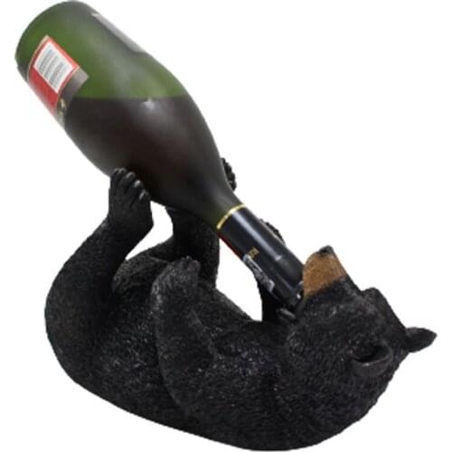 Black Bear Wine Rack Resin Decoration Restaurant Wine Cabinet Tv Cabinet Home Decoration Crafts Furnishings GQ