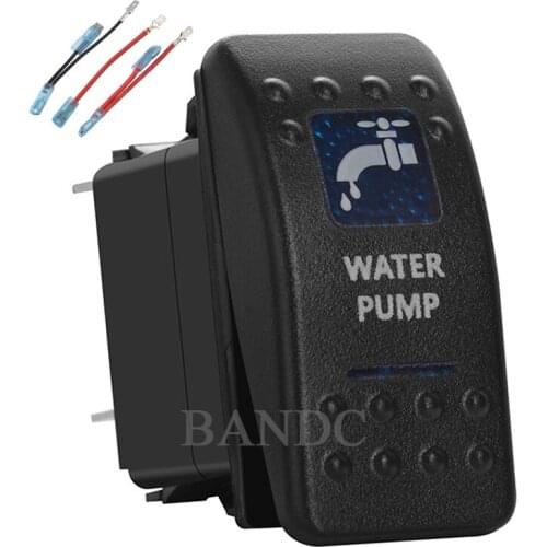 WATER PUMP 5Pins On-Off SPST Blue Led Toggle Switch for ARB/Carling/NARVA 4x4 Style，12V 20A 24V 10A，Jumper Wires