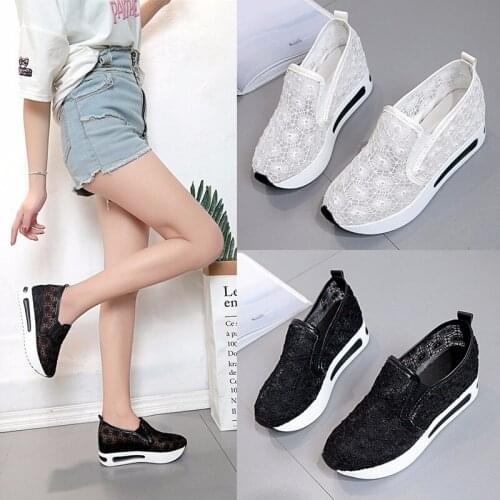 Factory direct womens casual shoes fashion breathable mesh mesh flat shoes comfortable sequins platform shoes