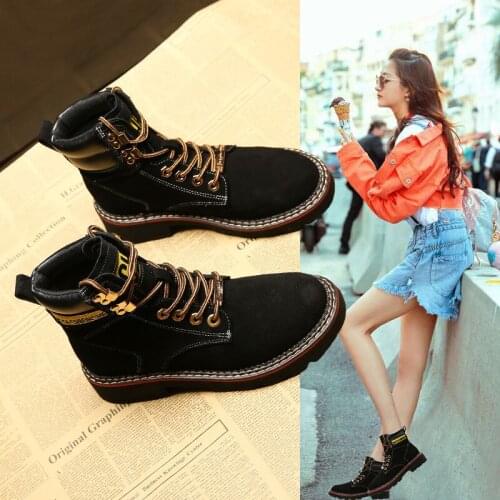 Koovan Womens Boots Popular Martin Boots Two Cotton Ankle Shoes For Girls Womens Shoes