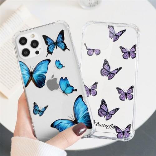 Airbag Hard PC Case For Huawei P30 P20 Mate 20 P40 Lite E Pro P Smart 2021 Y5 Y6 Y7 Y9 2019 Honor 8S 8C 9S 8A 20 Butterfly Cover