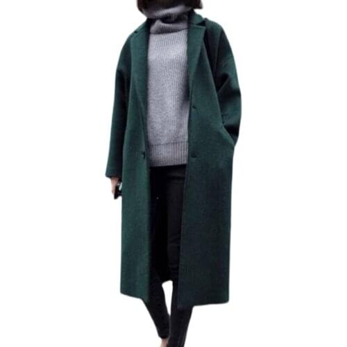 Winter new fashion long woolen coat women thick loose jacket women