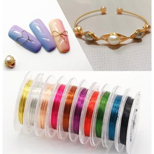 1 Roll 0.3mm silver/rose Colorful gold copper wire for Bracelet Necklace DIY Colorfast Bead Jewelry Cord String for Craft Making