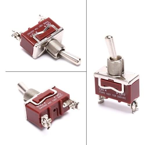 1pc x Toggle Switch Swing Arm Switch Momentary Toggle Switch (ON) OFF Spring Return 2 Pin Latching Switch 2 Positions (ON/OFF)