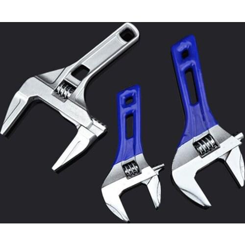 1pc Universal Snap Grip Wrench Aluminum Alloy Short Shank Large Opening Adjustable Spanner Bathroom Repair Tools