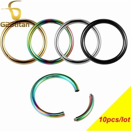 G23titan 10pcs Lot Common Body Piercings Rings Nose Septum Ear Nipple Ring Wholesale Free Shipping