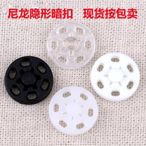 1000 Sets/lot Round Plastic Snaps Buttons Lots Black White Buckle Dress Shirt 12 18mm Sewing Clothing Accessories