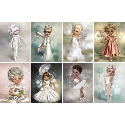 5D Diy Diamond Embroidery Mosaic Painting Full Square Round Rhinestone Beautiful Dolly Picture Wall Art Home Bedroom Decoratioon