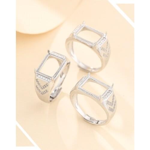 9*12mm 925 STERLING SILVER mens Semi Mount Bases Blanks base blank Pad VINTAGE rings ring Setting set diy A5507