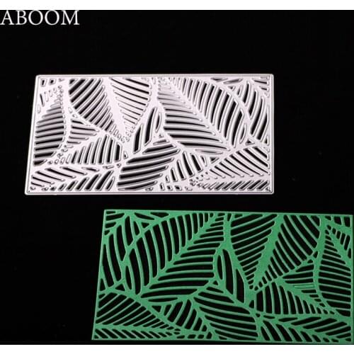 ABOOM 1PC 12*8cm New Scrapbooking Rectangle Leaf Shape DIY Metal Steel Cutting Die Book Photo Album Art Card Making Stencil
