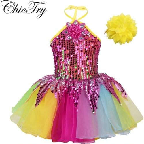Girls Ballet Dress For Children Girls Dance Clothing Kids Sequins Ballet Costumes Girls Tutu Dance Stage Performance Dancewear