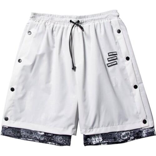 Techwear Fake Two Pieces Summer Casual Shorts Men Hip Hip Sporty Bandana Paisley Print Short Pants Male Elastic Waist Streetwear
