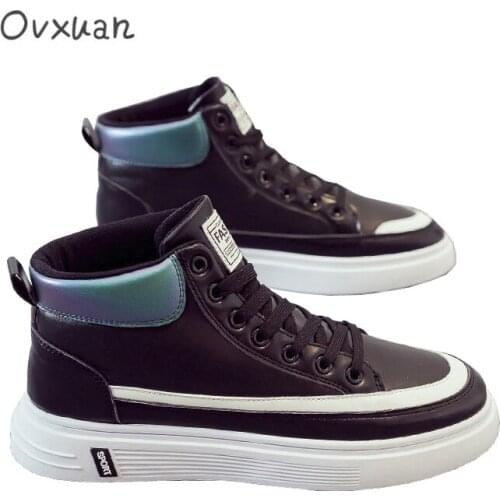 OVXUAN Walking Boots Men Botas New Mixed Colors Thick Board Platform Shoes Male Chunky Sneakers Ankle Botines Hombre 2021 Autumn