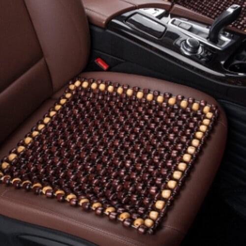 Car Seat Covers Maple Wooden Beaded Car Seat Cushion Massage Seat Mat Anti-slip Car Interior Seat Chair Pad Cushion 41X41cm